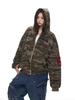 Unisex Tarnfarben Besticktes Vielseitiges Hoodie-Sweatshirt: Trendiger lockerer Schnitt mit Plus-Samt