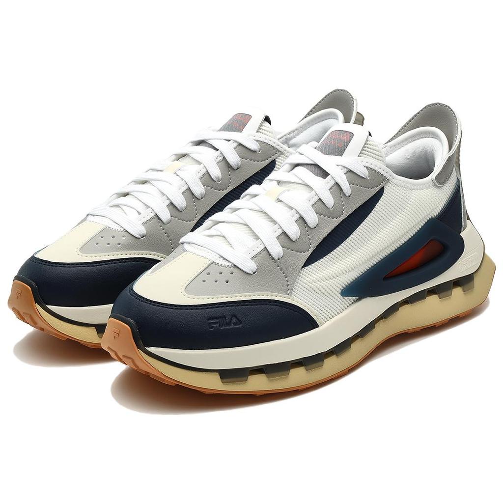 Fila KM Fabric Synthetic Leather Nubuck Nylon Casual Versatile Low-Top Lifestyle Shoes Men Sneaker Antique-White F12M333103FMA
