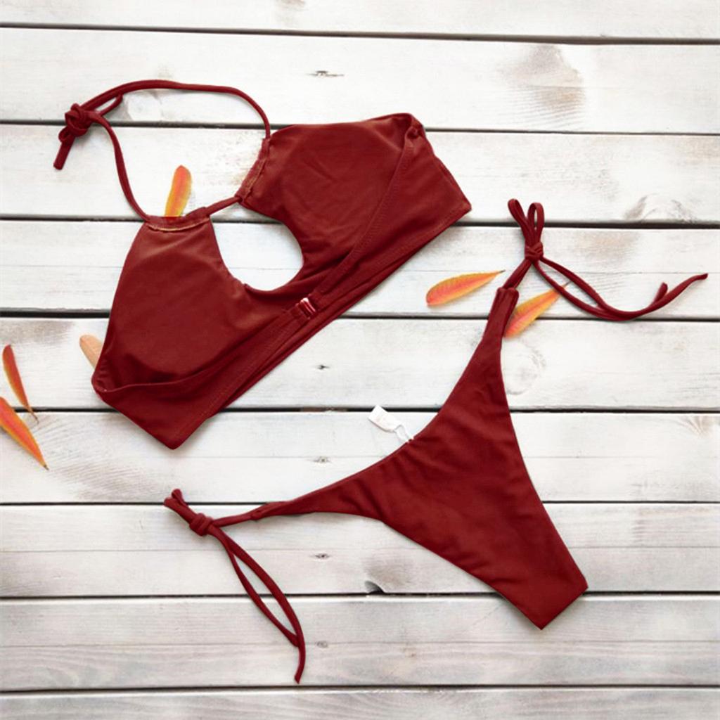 Women's Fashion Sexy Swimwear Two-piece Swimsuit Backless Bikini