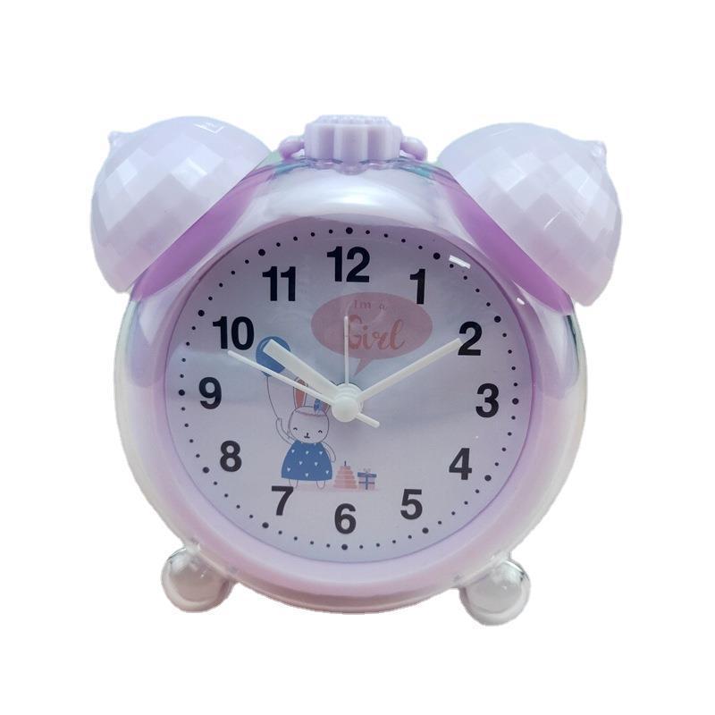Alarm Clock Student Alarm Clock Cute Girl Heart Children Cartoon Junior Middle School Students with Night Light Bedside Clock