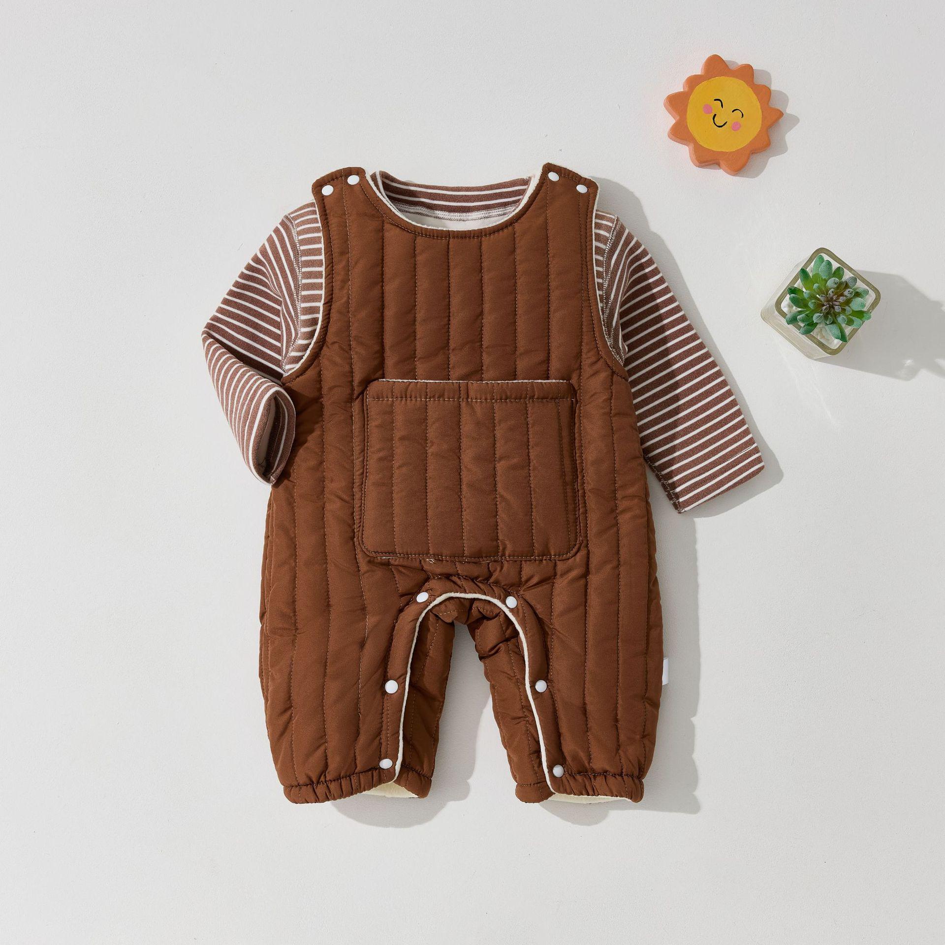 

Флисовый комплект ромпер и комбинезон для малышей - Уютная осенне-зимняя одежда для младенцев и малышей 90 cm