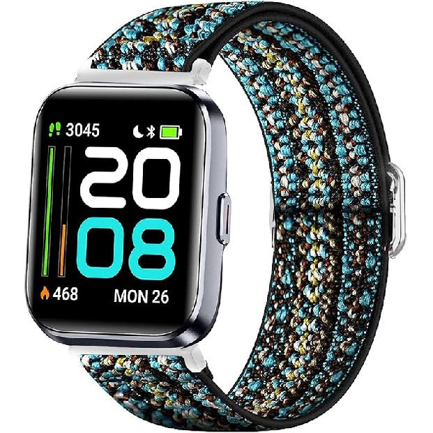 

Эластичные нейлоновые регулируемые сменные ремешки-аксессуары для мужчин и женщин, совместимые с Quican, aeac, WMK, Fitpolo ID208 Plus 1,8 дюйма небесно-голубой