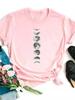 Maycaur Newest Funny Moon Print T Shirt Women White and Black Shirts Fashion Round Neck Short Sleeve T-Shirt Summer Tees Casual Top