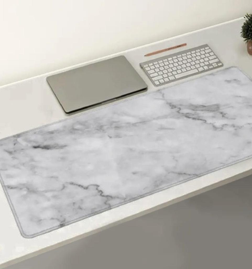 Large Mouse Office Desk Gaming Mouse Long Pad, Mat, Pad, Size, Non-Slip (1. White)