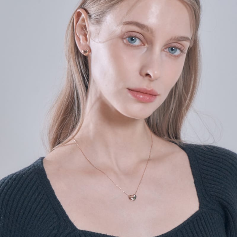 ELLE Jewelry 14K GF Volume Heart Earrings ELGPEE472