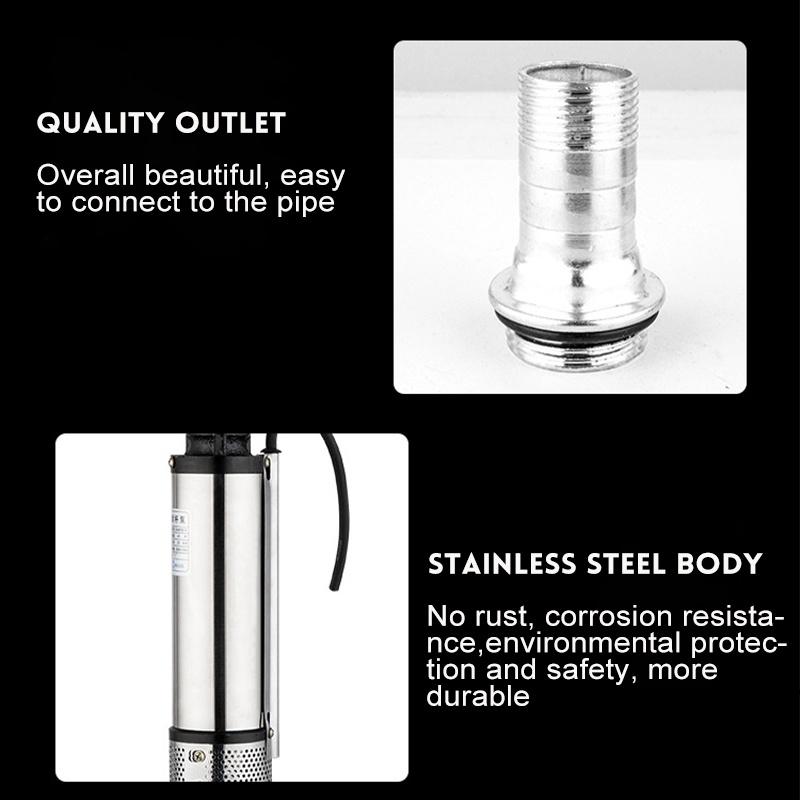 12/24V/48V 10/15 meters Deep Well Water Pump Solar Water Agricultural Irrigation Garden Pump High Lift DC Screw Submersible Pump