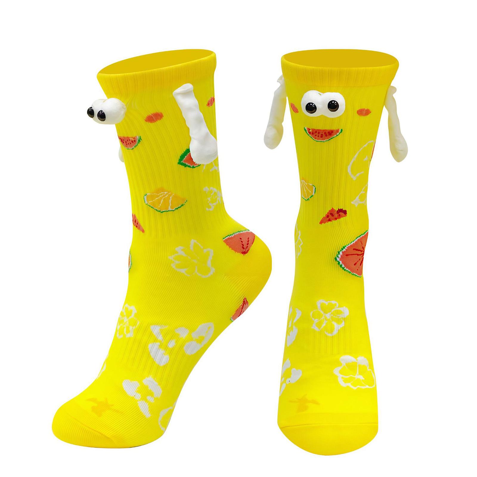 

Fashion Fun & Funny Magnetic Pull- Socks For Couples One Size жовтий