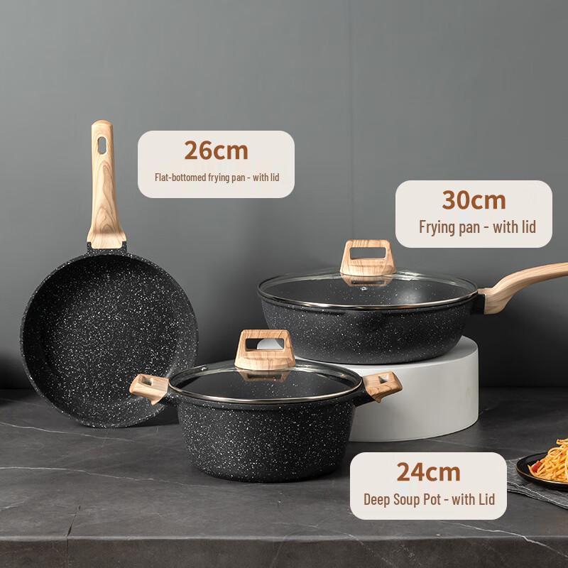 Maifan Stone Non-stick 3-Piece Cookware Set
