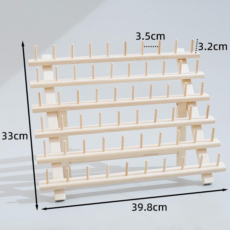 60-axis Wooden Foldable Thread Rack Sewing Storage Tool Method Embroidery Thread Rack Manual Sewing DIY Storage Rack