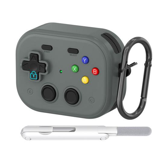 TPU Protective Case with Keychain for Airpods Funny Handheld Game Design Hard Shell Cover with Safety Lock Design for Men Boys