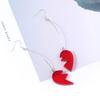 1 Pair Dangle Earrings Long Combinable Heart Shape Personality Decorative Anime Cosplay Props Lovers Gift Bizarre Adventure Clip Earrings