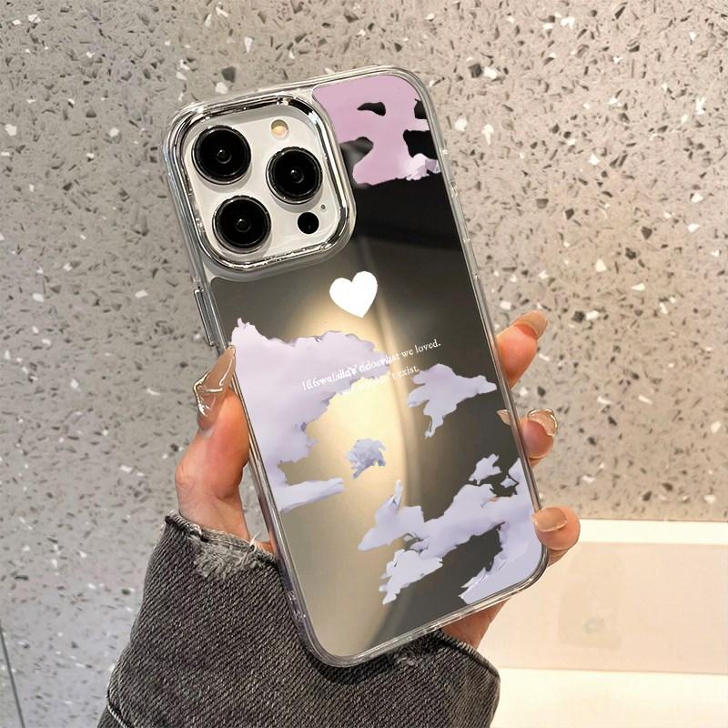 Moon Light Clouds Stars Mirror Phone Case For iPhone 11 Case iPhone 13 14 15 12 16 Pro Max X XS Aesthetic Back Cover Soft Funda