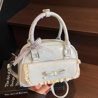 New Product Explosion Korean Niche Ballet Style Lace Lace Bowling Bag Foreign Style Sweet Style Versatile Messenger Bag