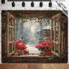 1 buc Cabană de zăpadă de iarnă Crăciuniță Decorațiune Fundal Dormitor Decoruri de fundal Pentru studio foto Cabină foto Petrecere de Crăciun