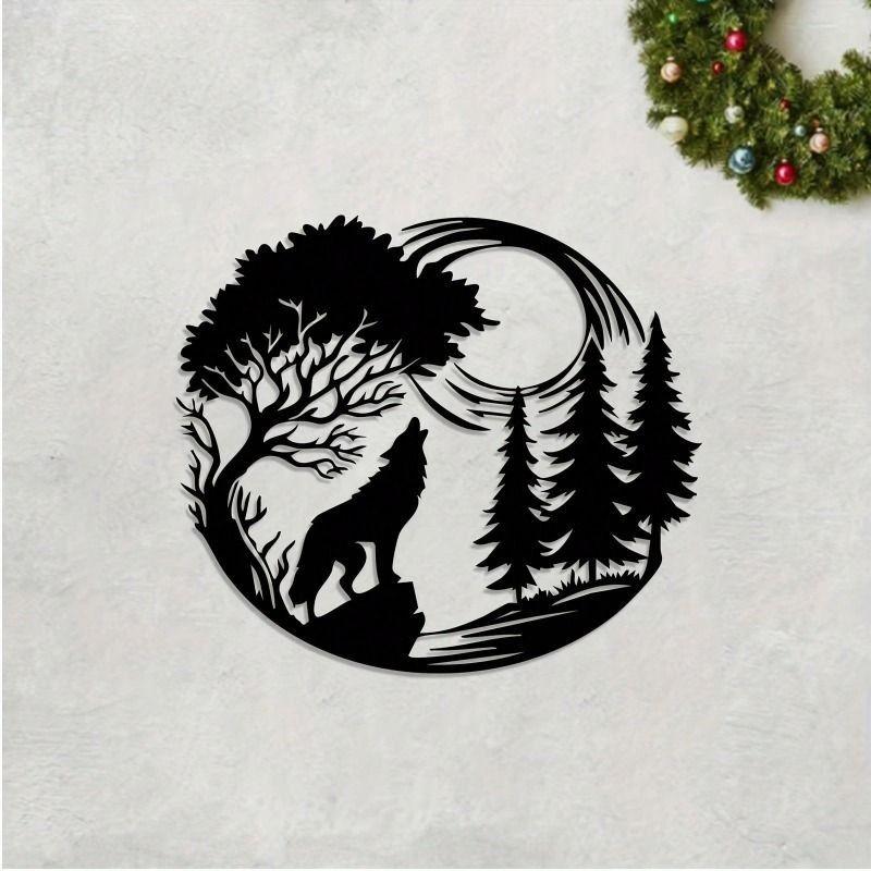 Современная настенная скульптура волка из кованого железа для сада и интерьера