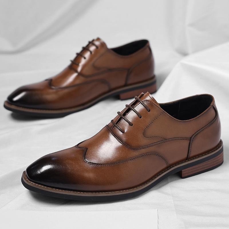 Mode Homme Britannique Affaires Pointu Noir Marron Brogue Oxford Chaussures Homme Mariage Robe Soirée Homecoming Gentleman Chaussures