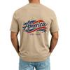 Men V Neck Short Sleeve T Shirt with Printed Pocket Relaxed Fit Lightweight Casual Top for Daily Wear