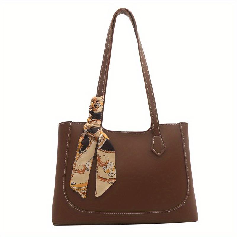 1pc Tote Bag for Women, Large Capacity Shoulder Handbag with Zipper Closure, College Commuter Shoulder Bag Multiple Compartments