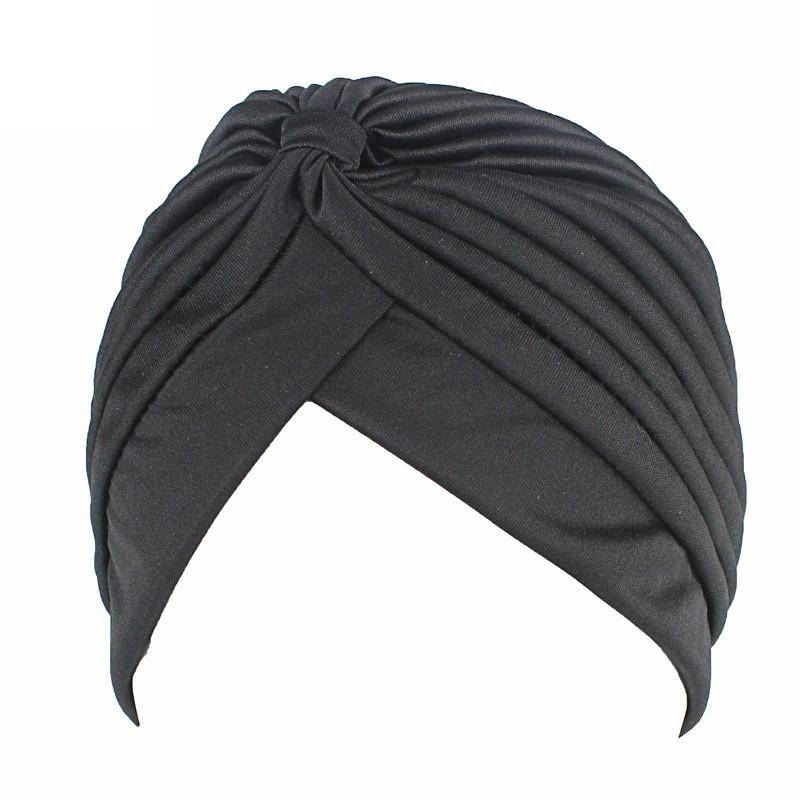 Stretchy Knot Twist Turban Bandanas Women Headscarf Bonnet Muslim Hijab Indian Hats Female Chemo Cap Adult Solid Color Head Wrap