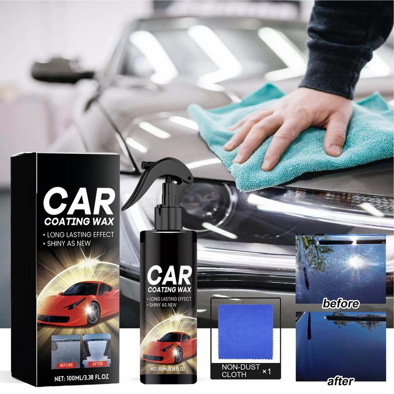 Spray Coating Agent For Cars 100ml Car Coating Polishing Spray With Cloth Hydrophobic Refurbish Agent Car Wax Polish Coating