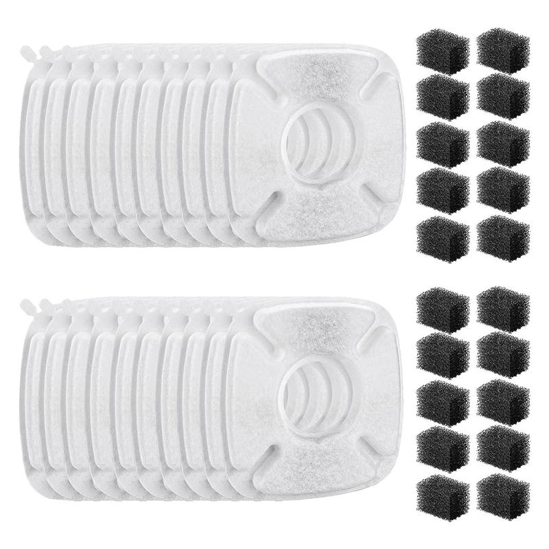 2025+ 20 Pack Replacement Filters & 20 Pack Replacement Pet Water Filters Replacement, Triple Filtration System Cat Fountain