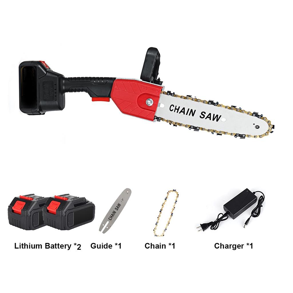 

12 дюймов Электрическая пила Цепная пила с 2 аккумуляторами 15000 мАч Бесщеточный двигатель Перезаряжаемый резак для дерева Для аккумулятора 288VF 2*Batteries