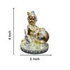 Makhan Krishna Idol Silver with Gold Antique Detailing, Ideal for Home Decor, Mandir, Puja Room | Makhan Chord | Laddu Gopal (4x3)
