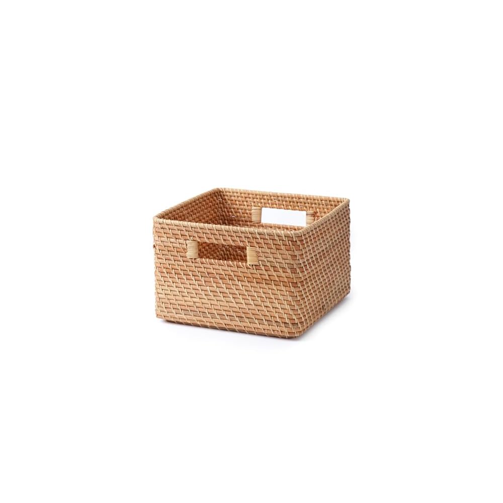 MUJI Stapelbarer rechteckiger Korb aus Rattan - Groß V Ca.. B35 x T36 x H24cm 18021826 Korb