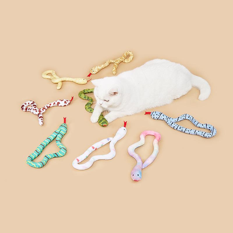 Pet Cat Toy Greedy Snake Teeth Grinding Durable Pet Plush Toy Funny Interactive Cat Dog Toy