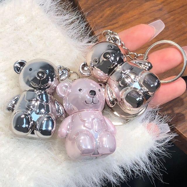 Художественная ценность - Металлический брелок-медведь - Бархатная помада-мусс - 6 цветов 04# Pomegranate Red - 1.6g