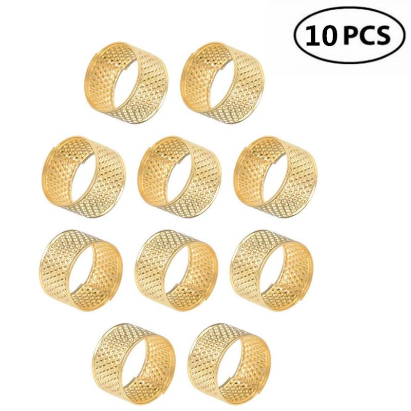 

10pcs DIY Crafts Thickened Copper Sewing Thimbles Needle Safety Tools Golden Tailor Finger Protector