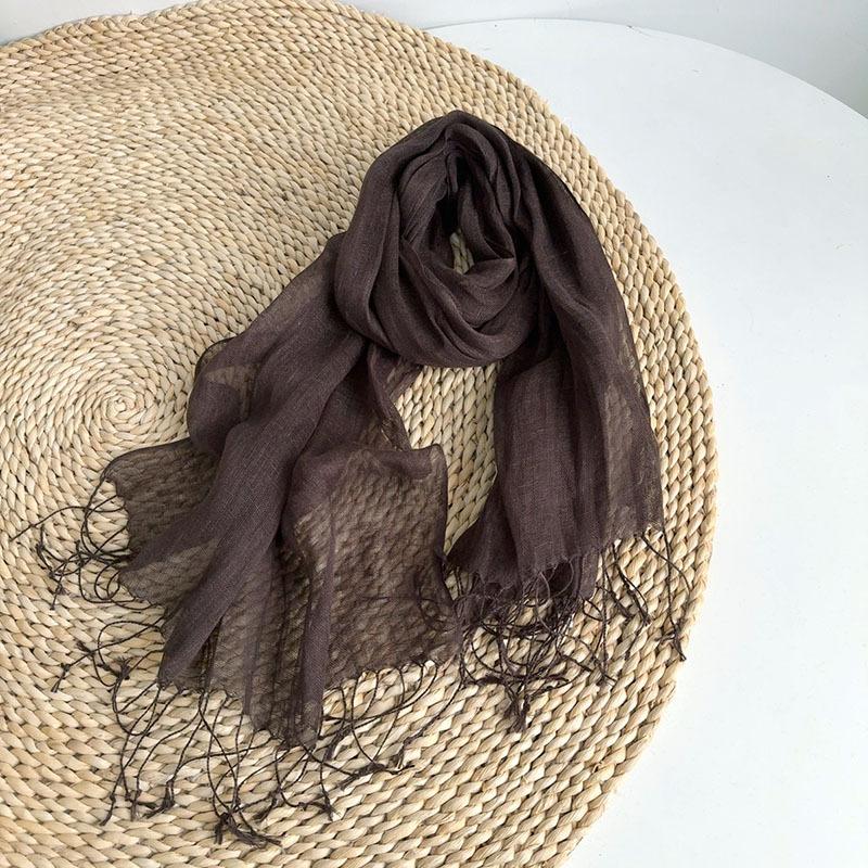 South Korea Dongdaemun Light Linen Scarf, Solid Color Sunscreen Scarf, Source