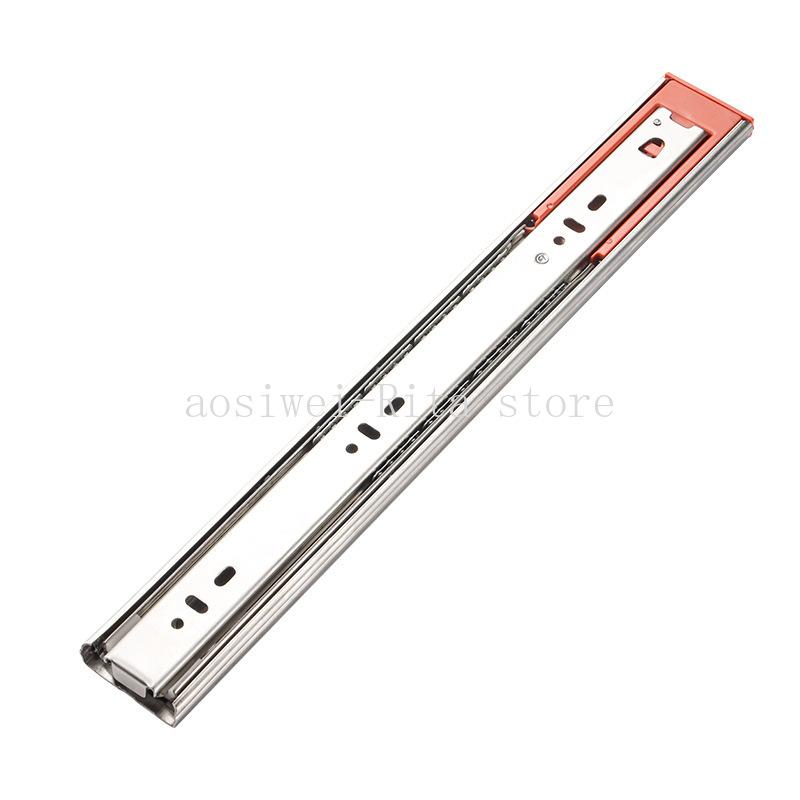 Stainless Steel Cabinet Slides Soft Close Three-Section Drawer Rails Drawer Slides Buffer Damper Rails Hardware