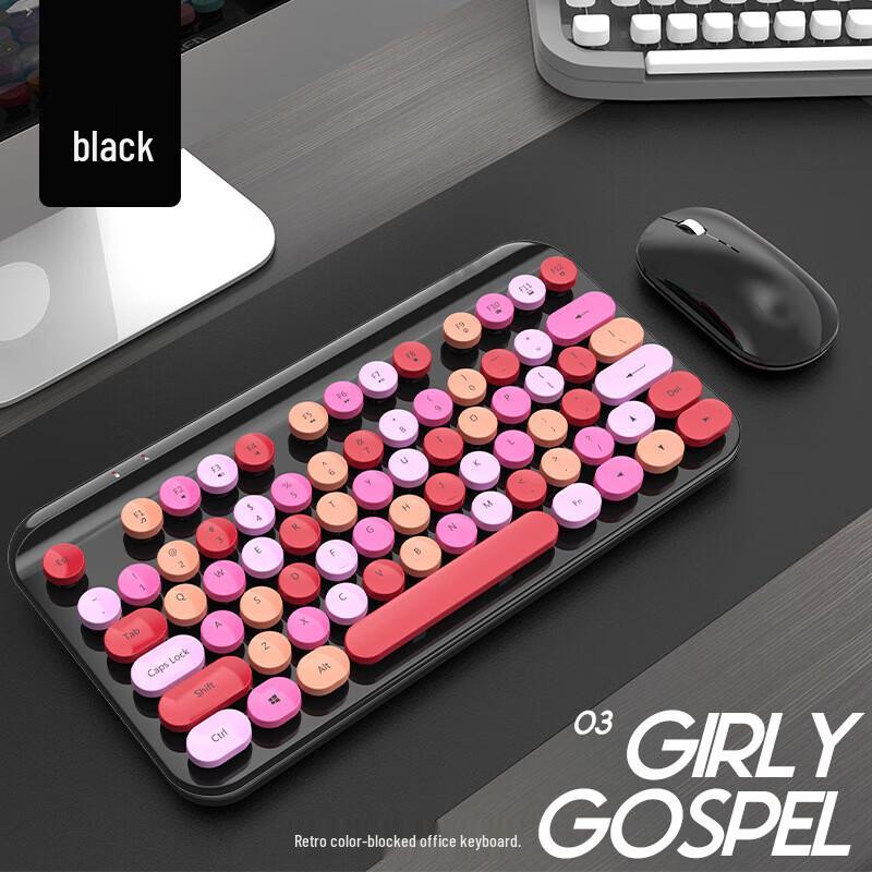 

Y-FRUITFUL WI9 Wireless Color-Block Lipstick Keyboard Mouse Combo