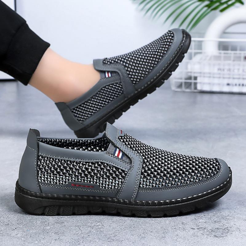 Shoes men's summer new mesh men's shoes polyurethane lightweight old Beijing cloth shoes medium and old large size dad shoes