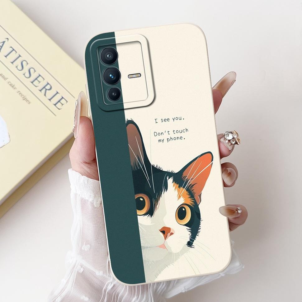 For Vivo V23 5G Case Soft Silicone Cute Patterned Cover Phone Cases For Vivo V 23 V23 V2130 V2303 Back Cover Funda ShockProof