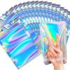 Resealable Laser Self Lock Bags Small Business Packaging Holographic Envelopes Flat Clear Plastic Candy Jewelry Food Storage Bag