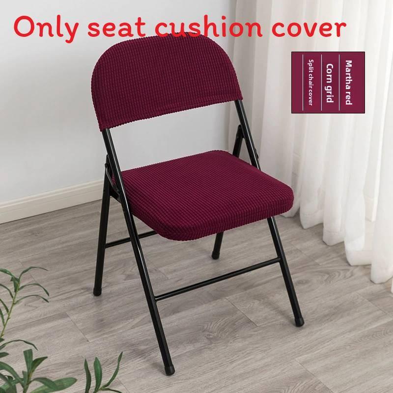 Chair Split Folding Type Two Piece Cover With Solid Color Design For Party Home