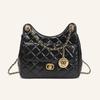 New First-layer Cowhide Women's Bag Tmall Elf Hobo Bag Xiaoxiangfeng Diamond Chain Shoulder Messenger Bag