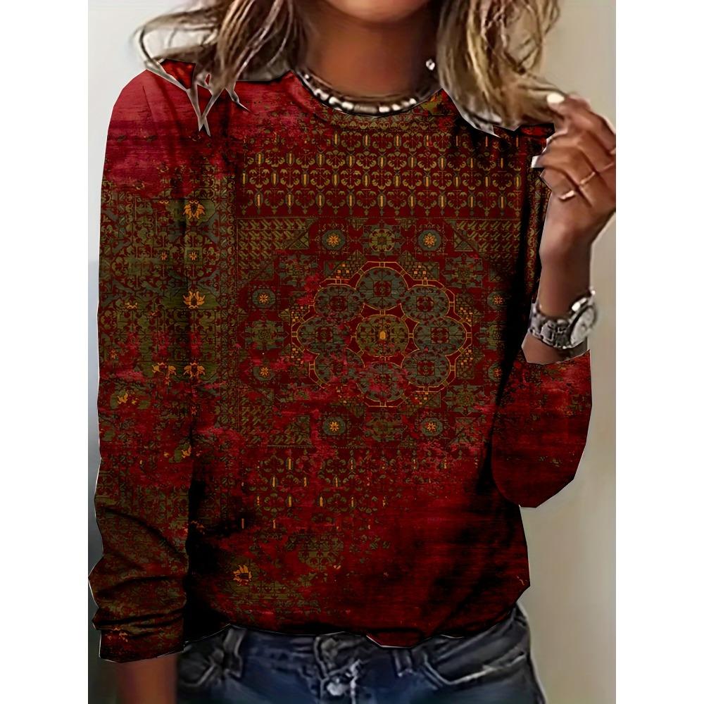 

Women s Round Neck Long Sleeved Printed Hoodie S