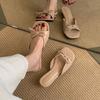 Fashion Female Low Heel Footwear Wedges Slippers Slides Shoes For Women Fashion Butterfly-Knot Ladies Heeled Slippers Sandals Shoes