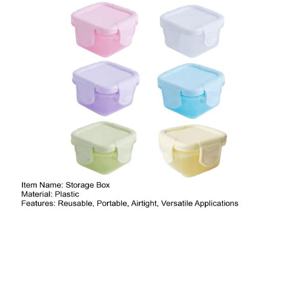 Yousheng 6Pcs/Set Mini Food Storage Box Portable Condiment Box with Leakproof Lid Reusable Airtight Sauce Containers for School Picnic Outdoor