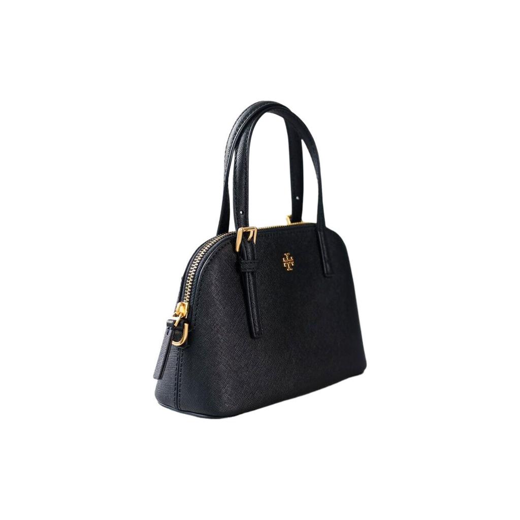 Tory Burch Emerson Minimalist Adjustable Detachable Shoulder Strap Leather Shell Bag Women Shoulder Bags Black 149694-001