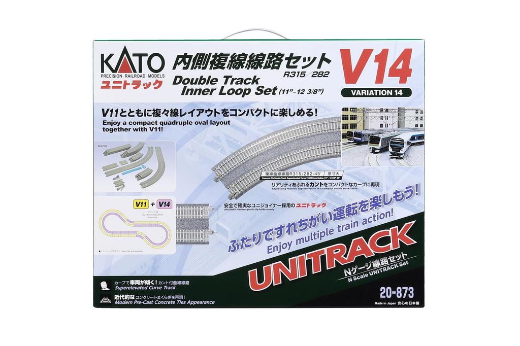 KATO N Gauge V14 Inner Double Track Set Model Railroad Track Set (R315/282) 20-873