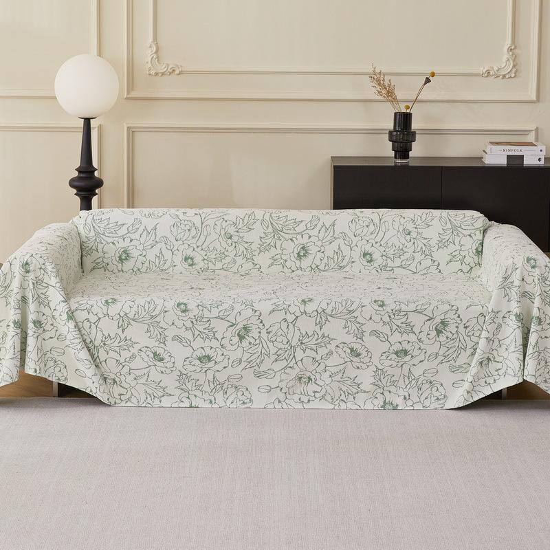 Chenille Reversible Couch Cover Floral Blankets Covers Multifunctional Sofa Towel Blanket Chair Slipcover Fit for All-seasons