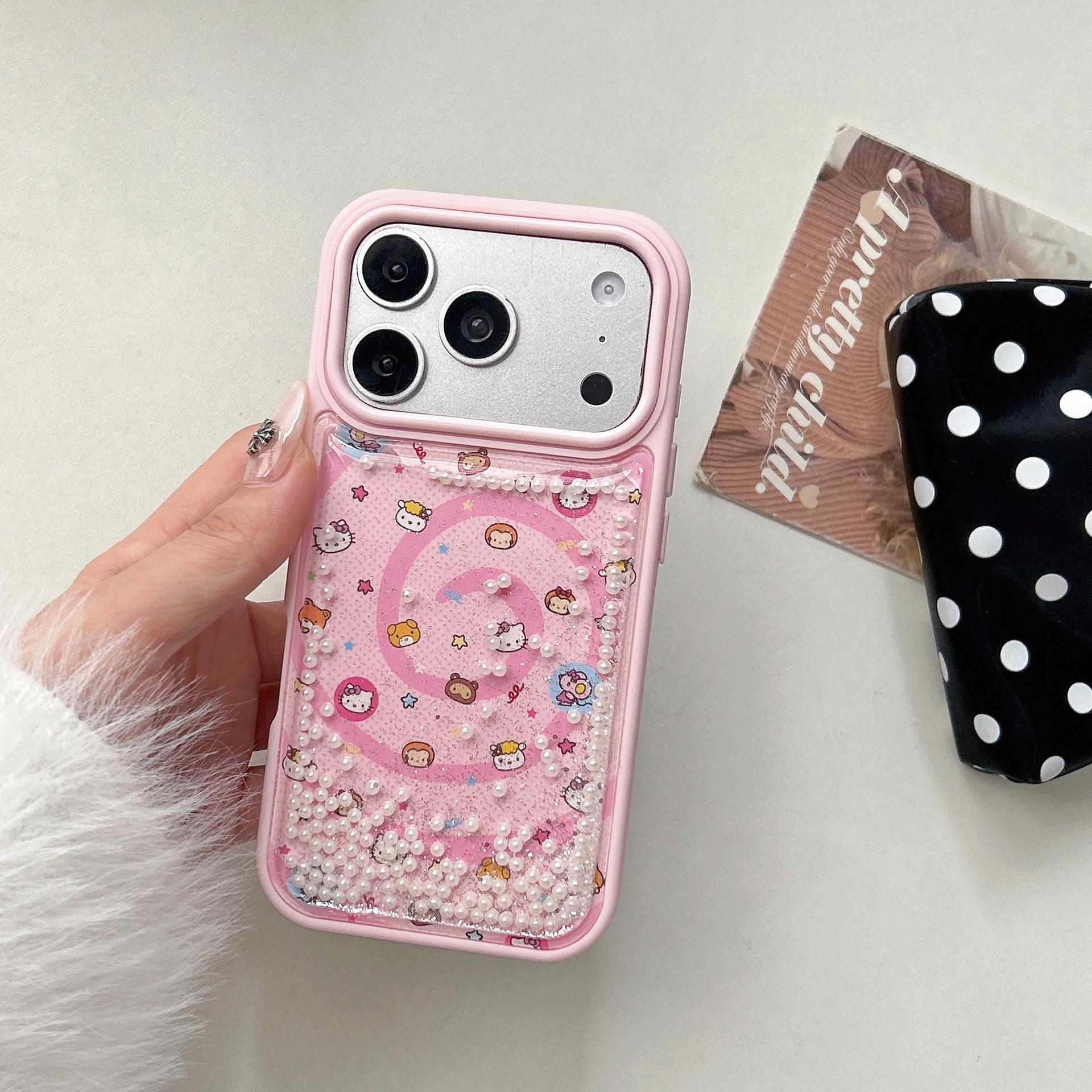 

Creative Flow Sand Pearl Swirl Animal Head Case for iPhone 17/16 Pro Max/15/14 iPhone 14 Pro