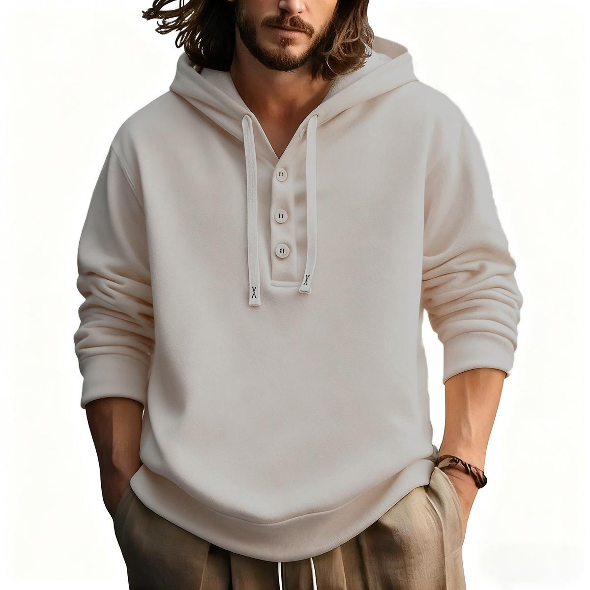 Autumn Korean version slim fit men s breasted sweater Mr. Good fashion black hooded long-sleeved sports jacket tide S