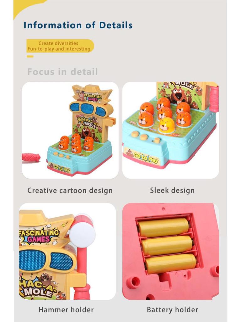 Cross-Border English Whac-A-Mole Electric Early Education Interactive Toy for Babies and Children