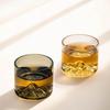 Distant Mountain Tea Cup: Heat-Resistant Glass with Wooden Handle, Personalized for Home Use, Ideal for Mountain Viewing.