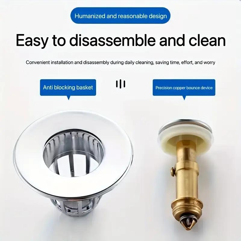 Sink anti-splash core drain filter, bathtub drain plug, press-type sink drain filter, bathtub drain hair collector, sink drain c